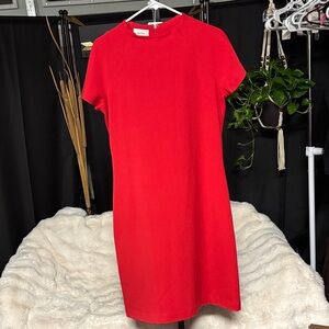 Neiman Marcus Bold Red Midi Dress